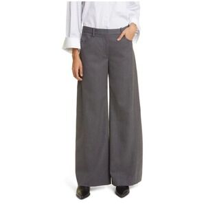 NWT TWP Joanna Stretch‎ VirginWool Wide Leg Pants HeatherGrey Sz 8 $525